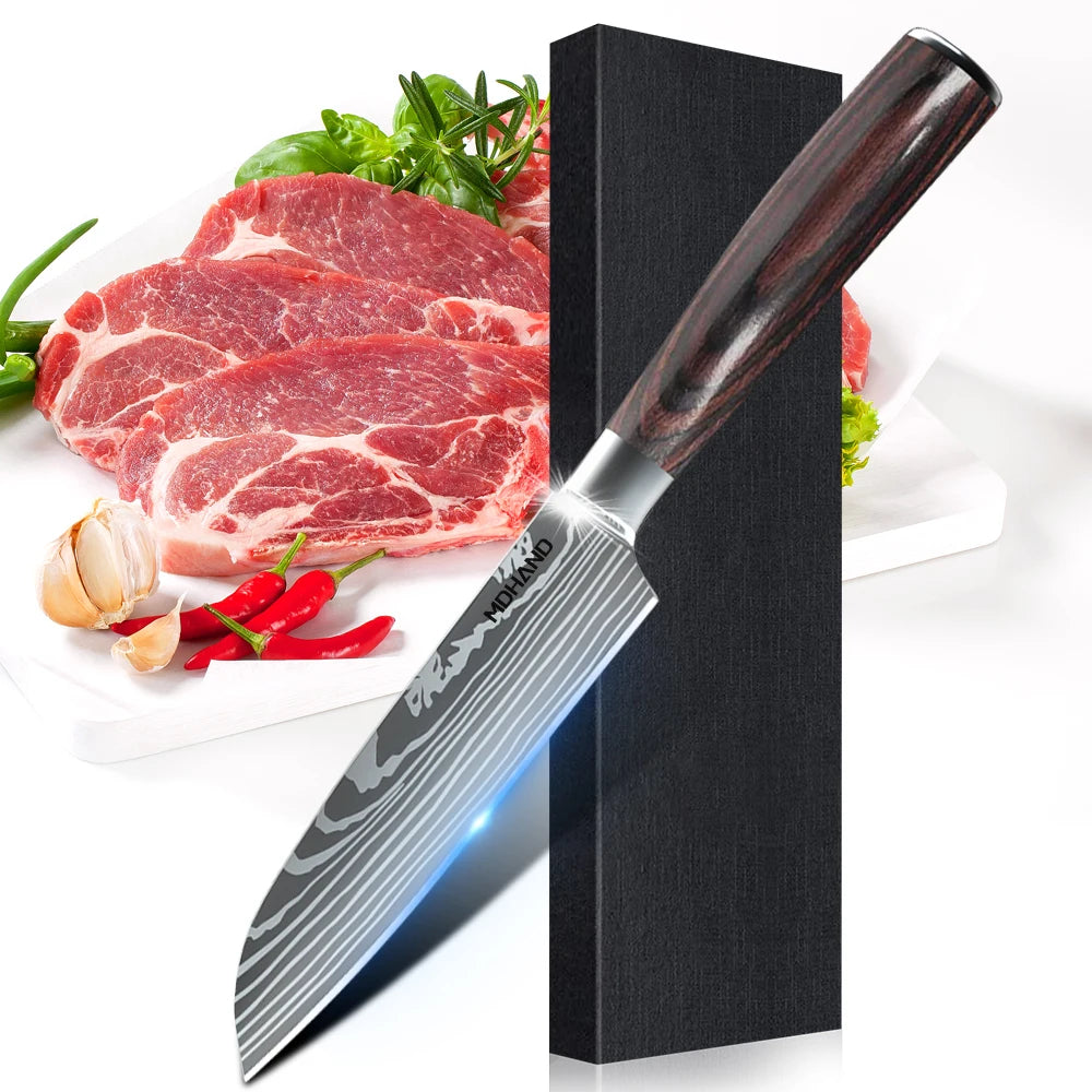 Chef Knife Set Japanese Damascus Steel Kitchen Knives Professional 1-10PCS