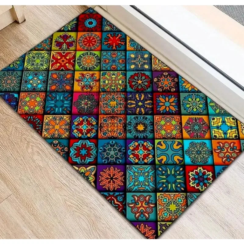 Personalized Geometric Mandala Area Rug for Living Room Bedroom Hallway