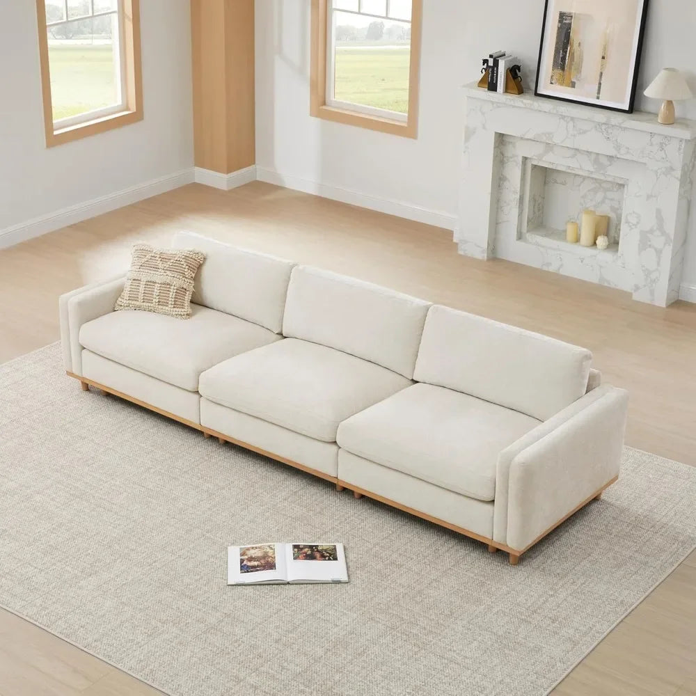 Ljustra Super Large Luxury 3 Seat Sectional Modular Sofa 118 Inch