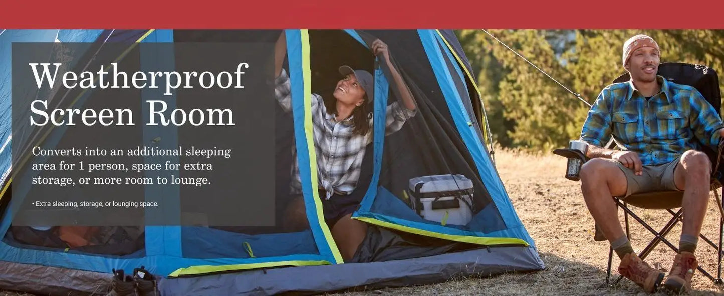 8-Person Family Camping Tent Weatherproof Easy Setup Airbeds