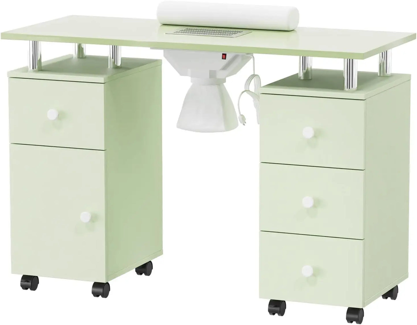 Ljustra Manicure Table Nail Desk with Electric Dust Collector Storage
