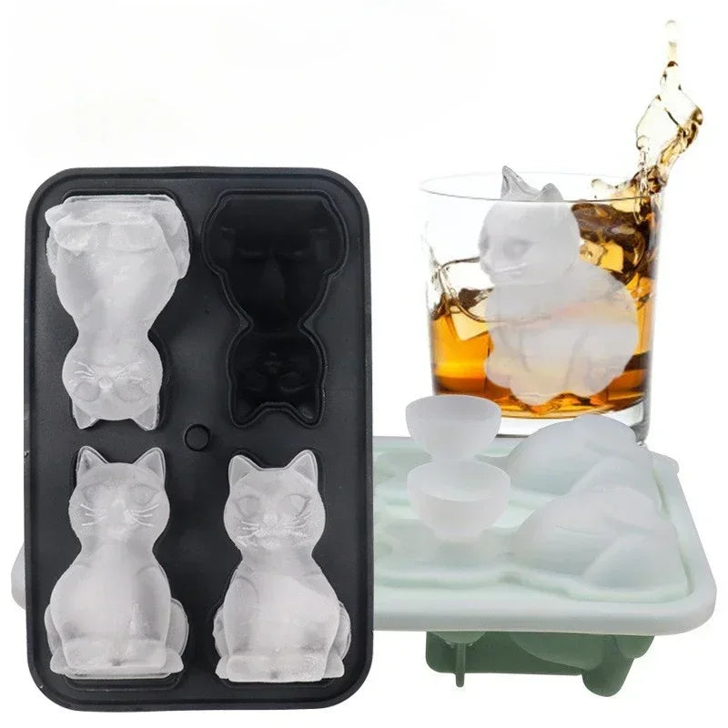 Silicone Cat Ice Cube Mold Fun Animal Ice Balls for Home Use