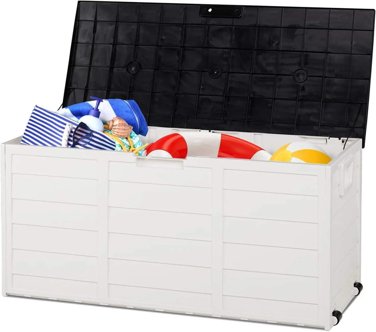 Ljustra 75 Gallon Outdoor Storage Box Waterproof Deck Box with Wheels