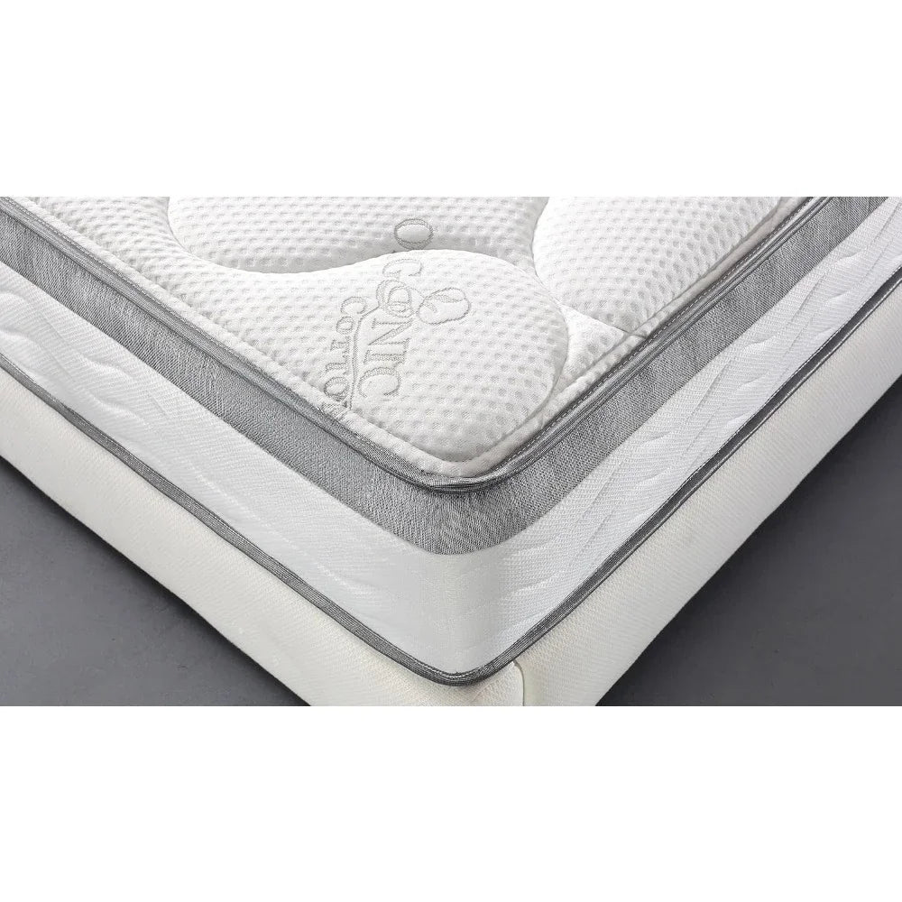 Ljustra Organic Cotton 10 Inch Comfort Plush Euro Top Mattress