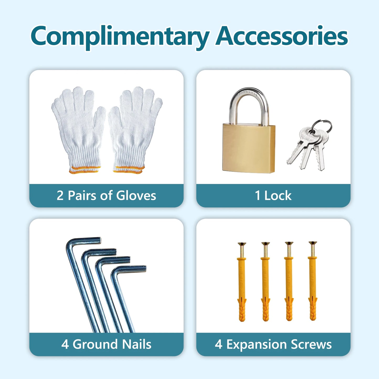 Galvanized Steel Outdoor Shed Weatherproof Lockable Storage Tools Bikes Pets