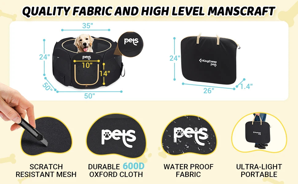 Portable Indoor Dog Tent Playpen for Small Pets Automatic Pop Up Kennel