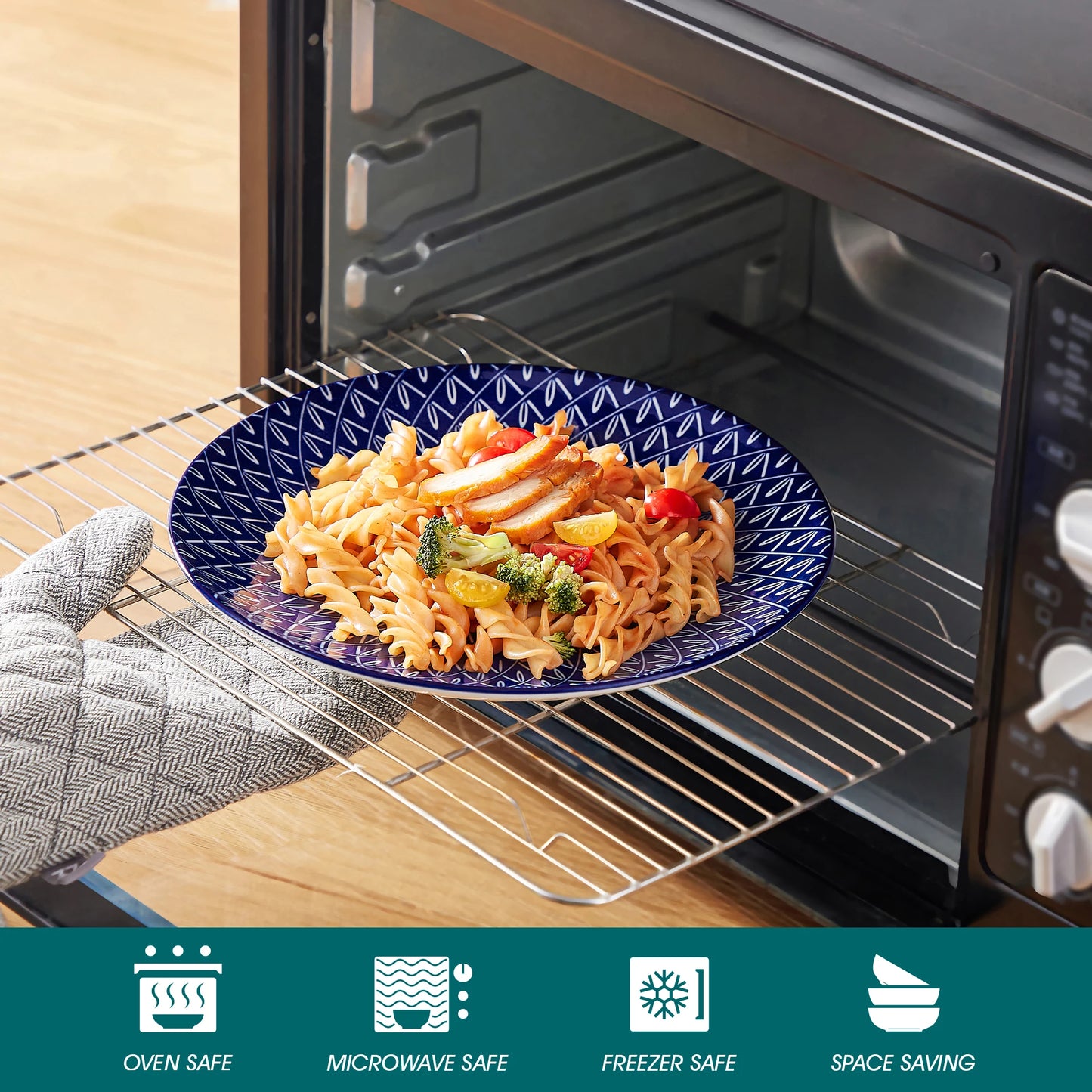 Ljustra 12/24/36 Piece Blue and White Porcelain Plate Set Tableware