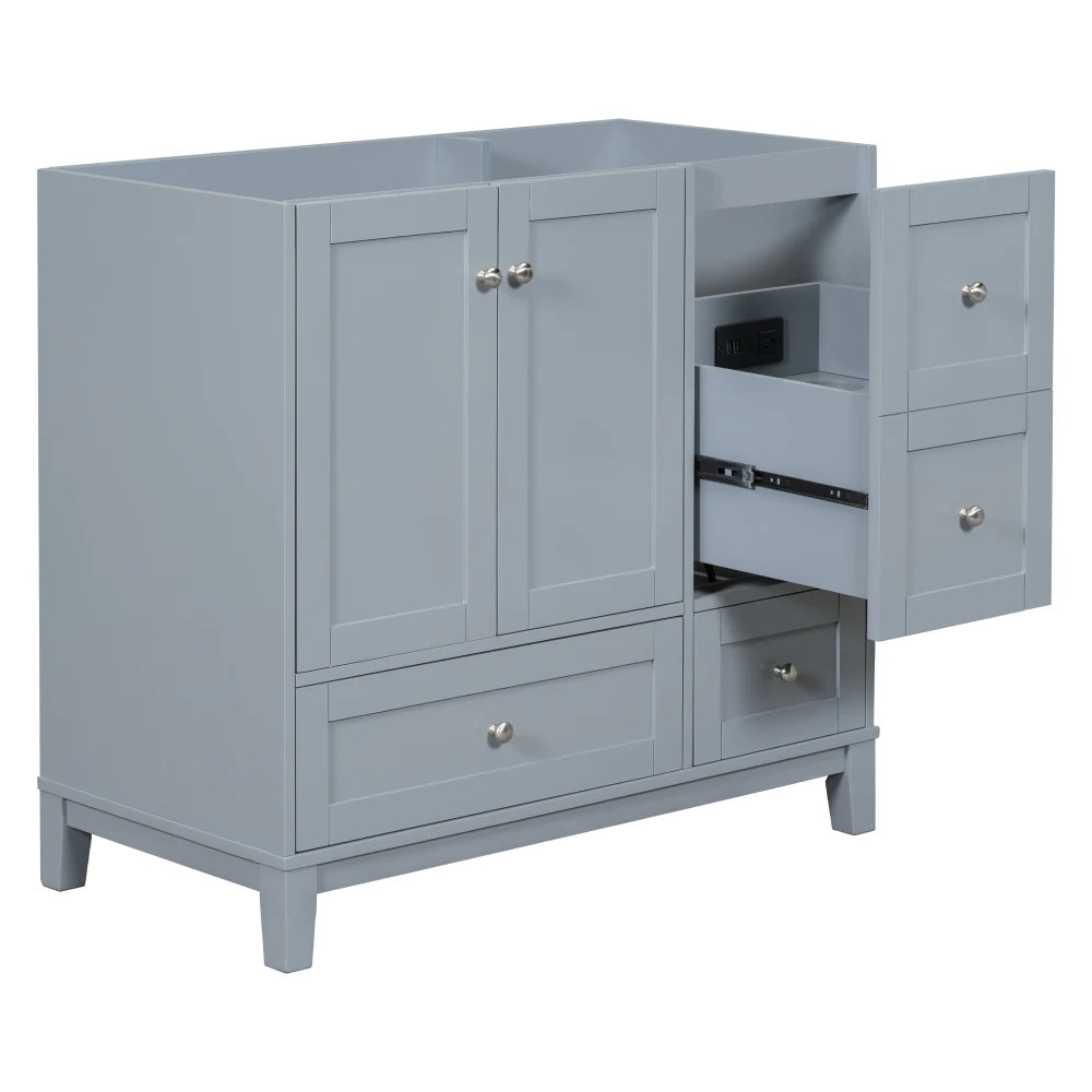 36 Inch Modern Bathroom Vanity with USB Charging and Ample Storage