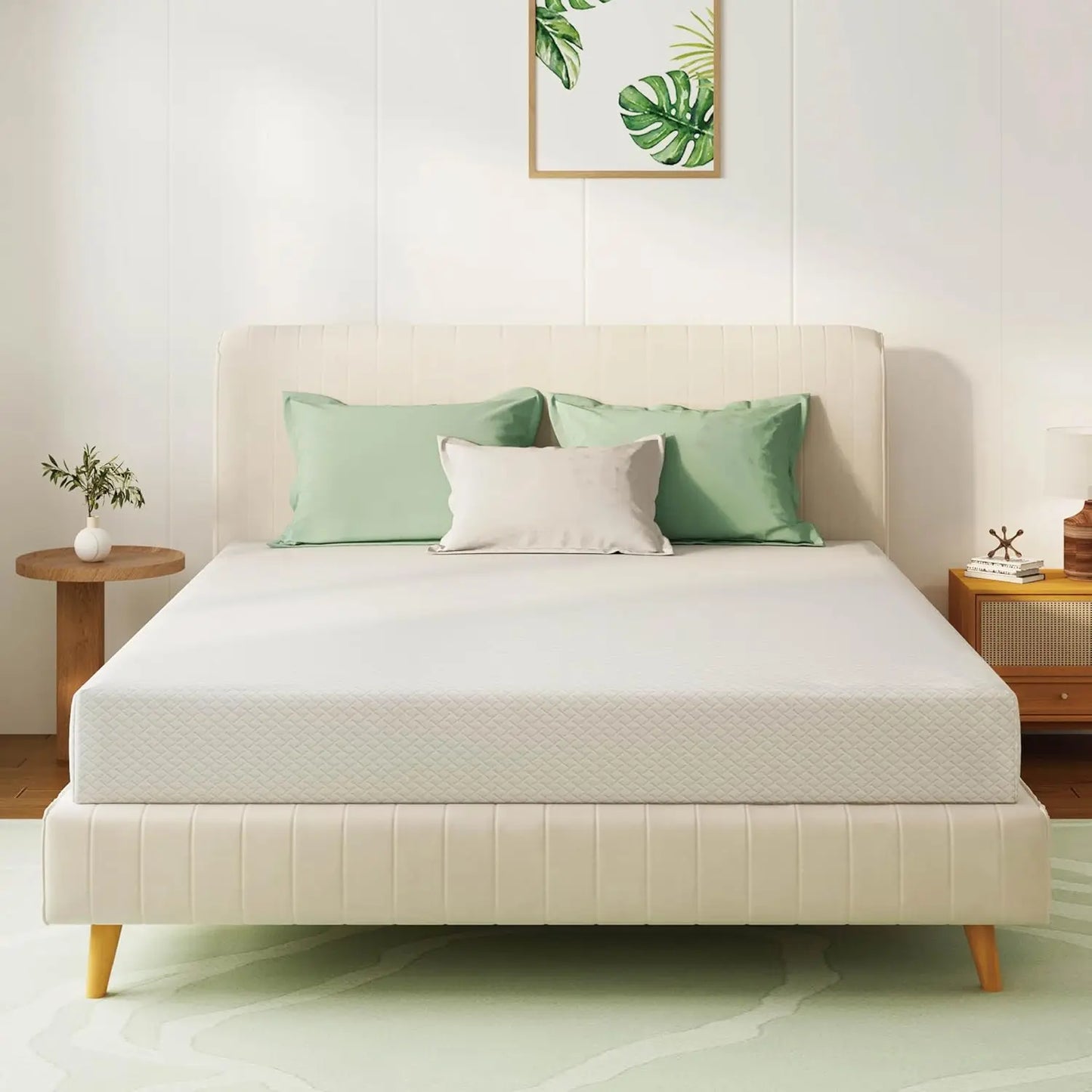 Ljustra Green Tea Memory Foam Mattress Pressure Relief 8 10 12 Inch