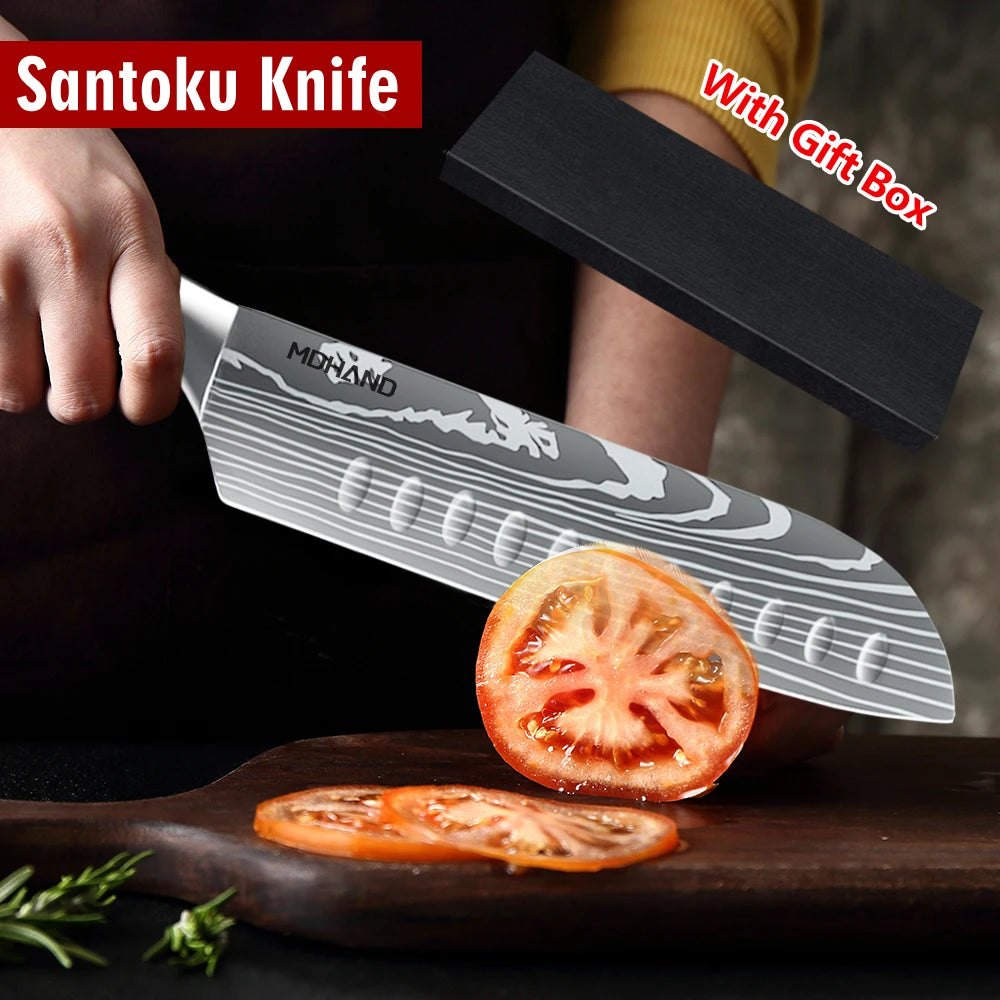 Chef Knife Set Japanese Damascus Steel Kitchen Knives Professional 1-10PCS