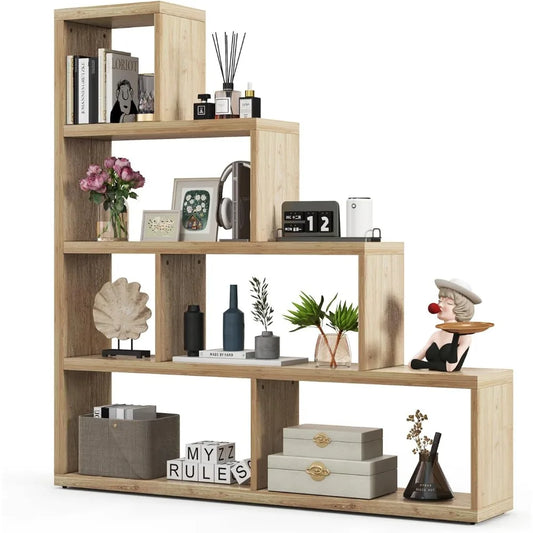 L Shaped 4 Tier Bookshelf Corner Display Rack 10 Shelves Modern Home Storage