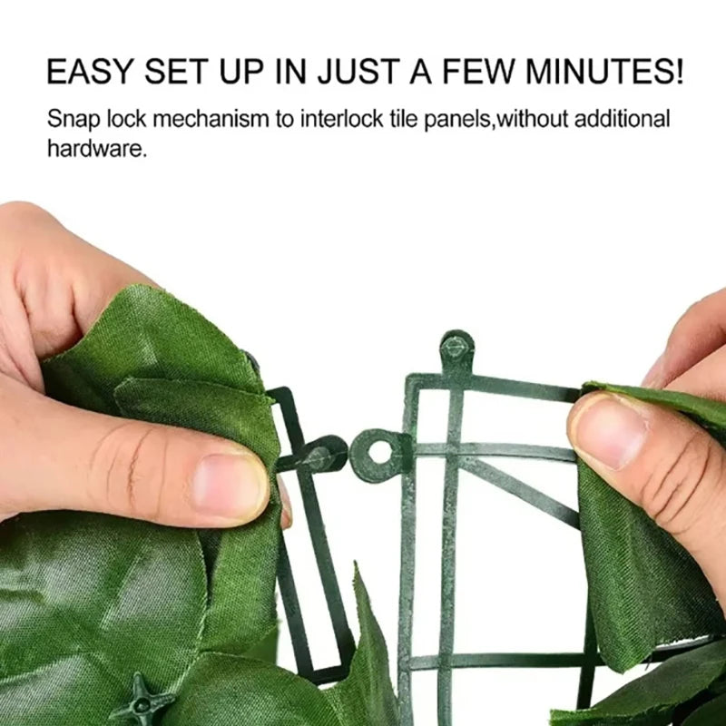 Artificial Ivy Hedge Fence Panels Faux Privacy Screen for Garden Balcony