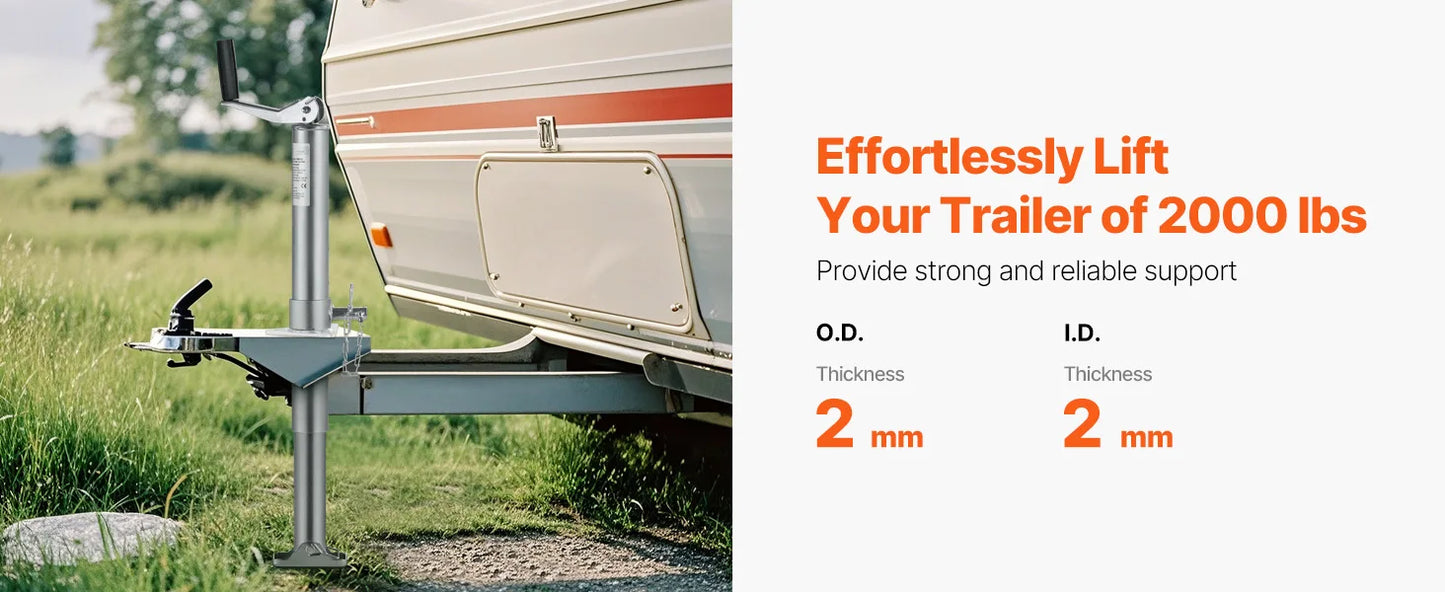 Ljustra Heavy-Duty A-Frame Trailer Jack 2000 lbs 14.2" Vertical Lift