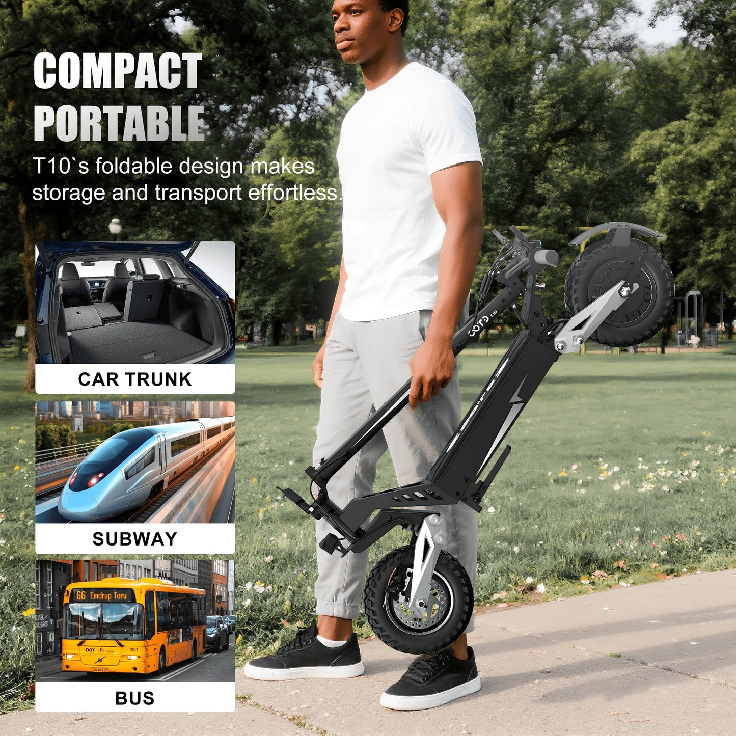 Ljustra Electric Scooter 31mph 900W Off-Road Adult E-Scooter