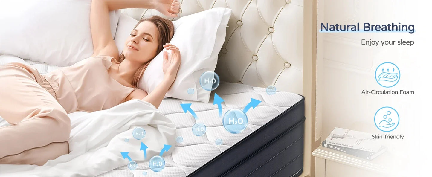 Ljustra King Size 12 Inch Memory Foam Hybrid Mattress Motion Isolation