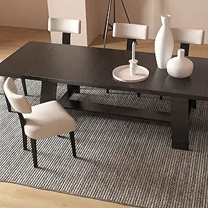 Farmhouse Dining Chairs Set of 4 Mid Century Modern Upholstered Rattan