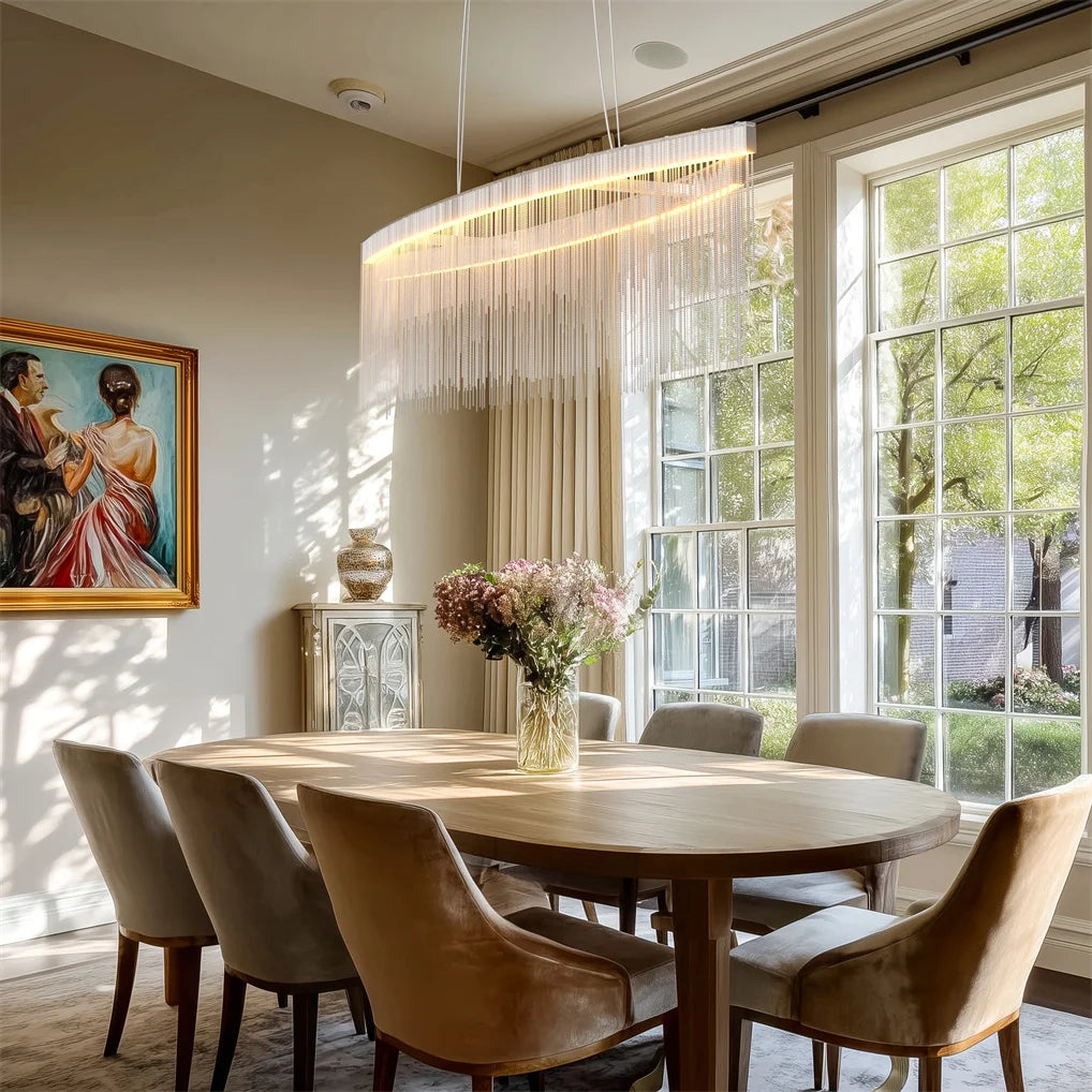 Modern Crystal Chandelier Pendant Light Fixture for Dining Room