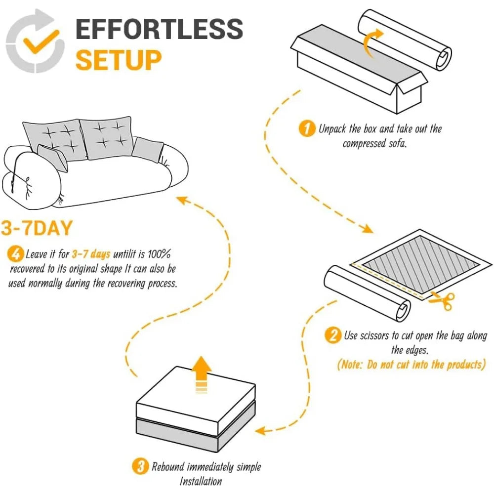 Ljustra 78.7" Folding Sofa Bed Queen Convertible Loveseat Cloud Couch