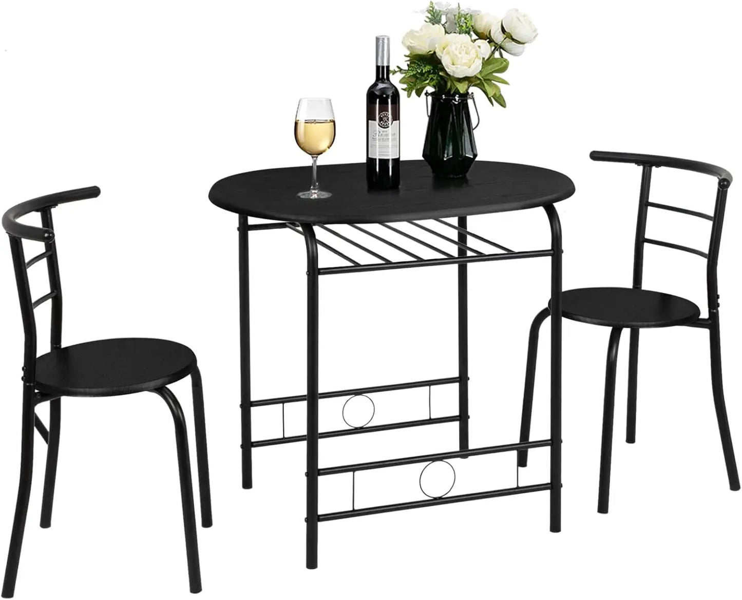 Ljustra Small Kitchen Dining Set Table with 2 Chairs for Small Spaces