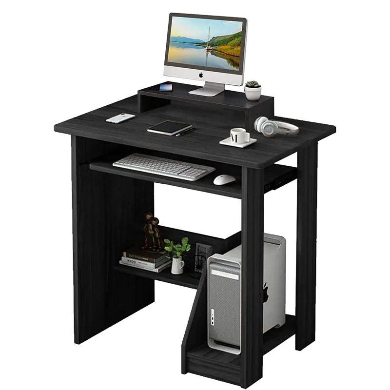Home Office Computer Desk with Monitor Stand and Keyboard Tray