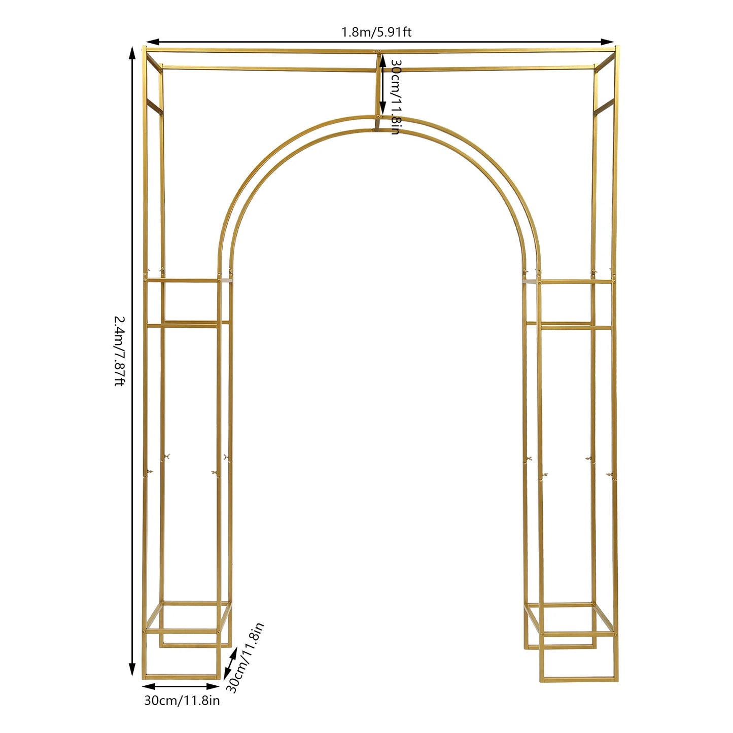 Wedding Arch Backdrop Stand 7.8x5.9ft Ceremony Balloon Garden Arbor