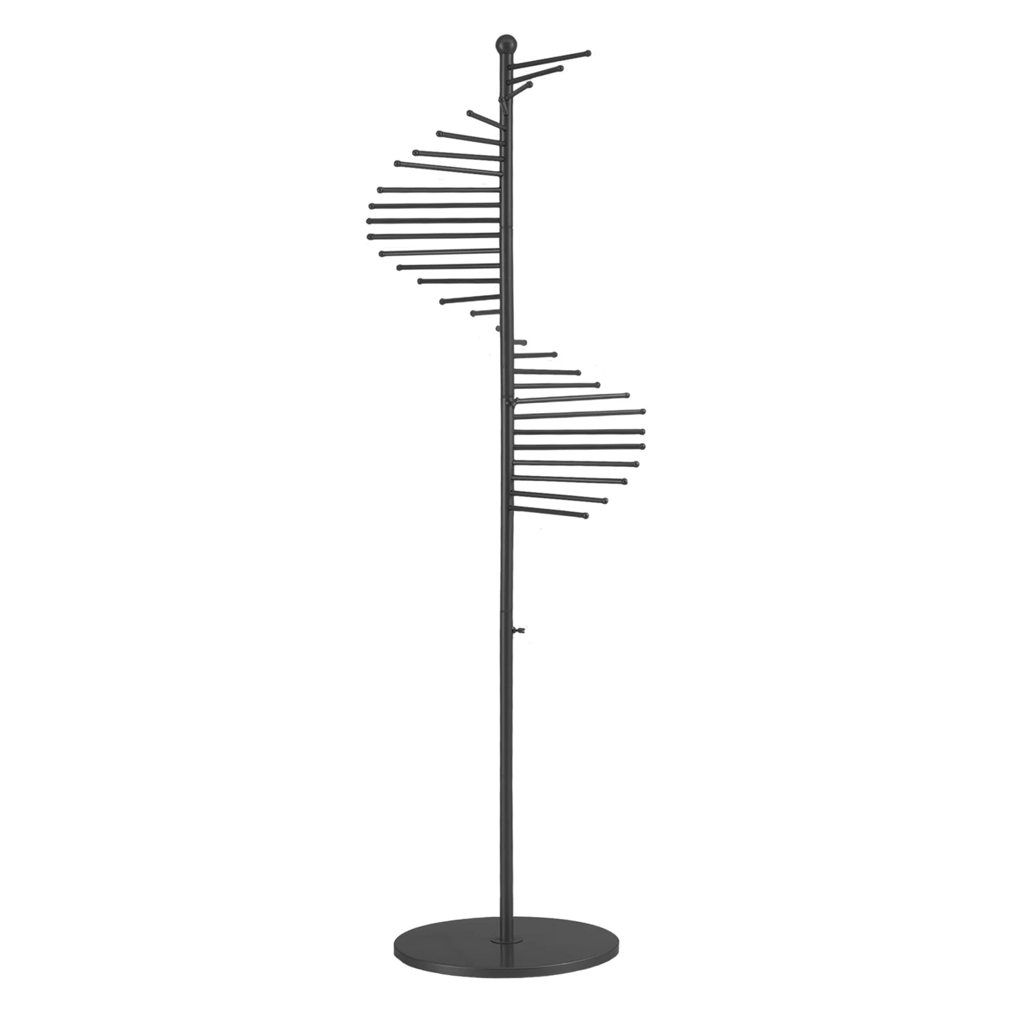 Freestanding Metal Scarf Rack Organizer 30 Rods Spiral Design
