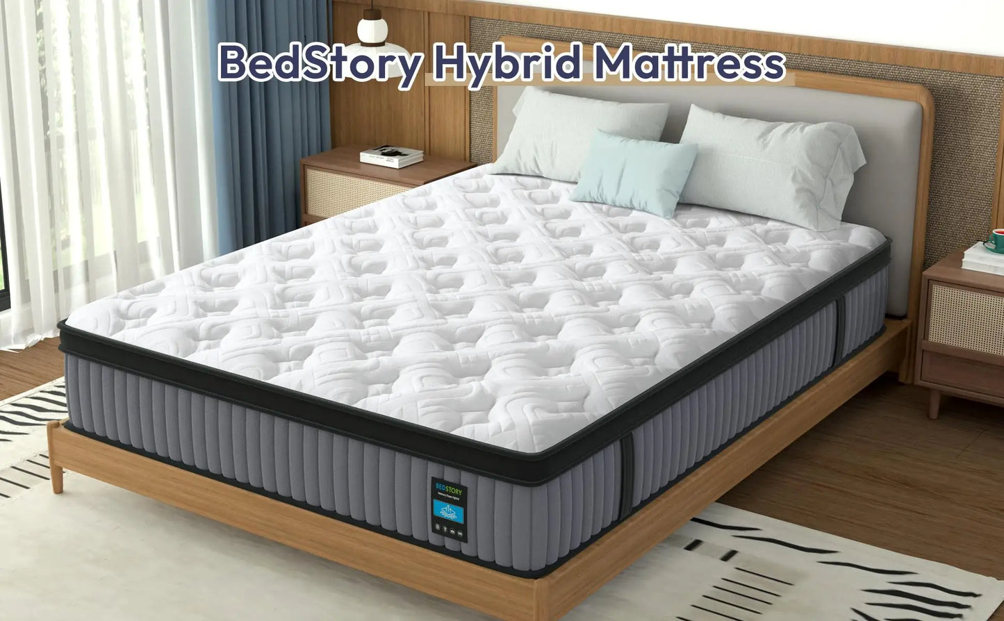 Ljustra 12 Inch Hybrid Mattress Memory Foam Innerspring Comfort