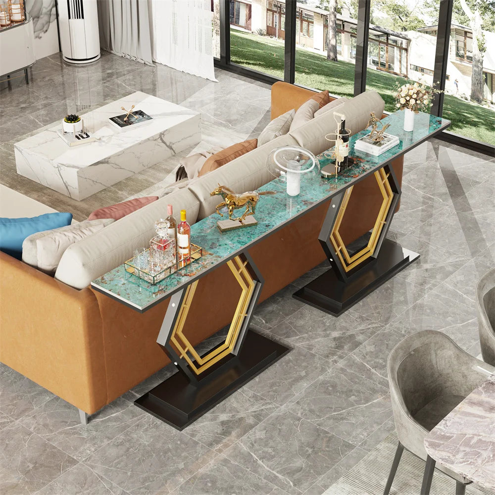 Ljustra Console Table Modern Geometric Sintered Stone Accent Table