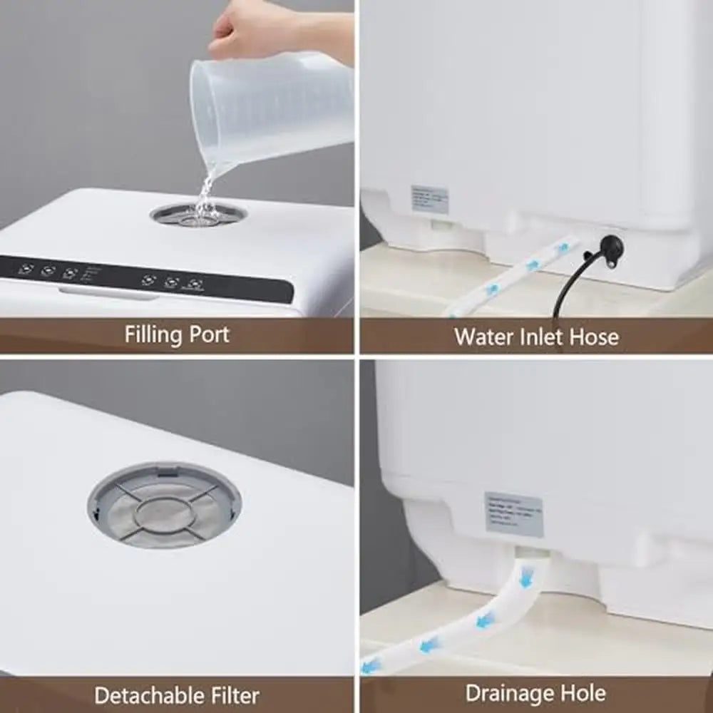 Portable Countertop Dishwasher 5 Programs High Temp Cleaning