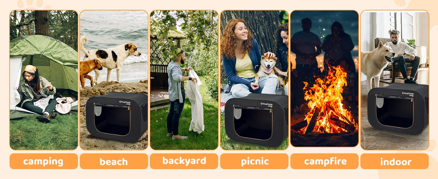 KingCamp Large Dog Tent Portable Pet Play Tent Indoor Outdoor Use