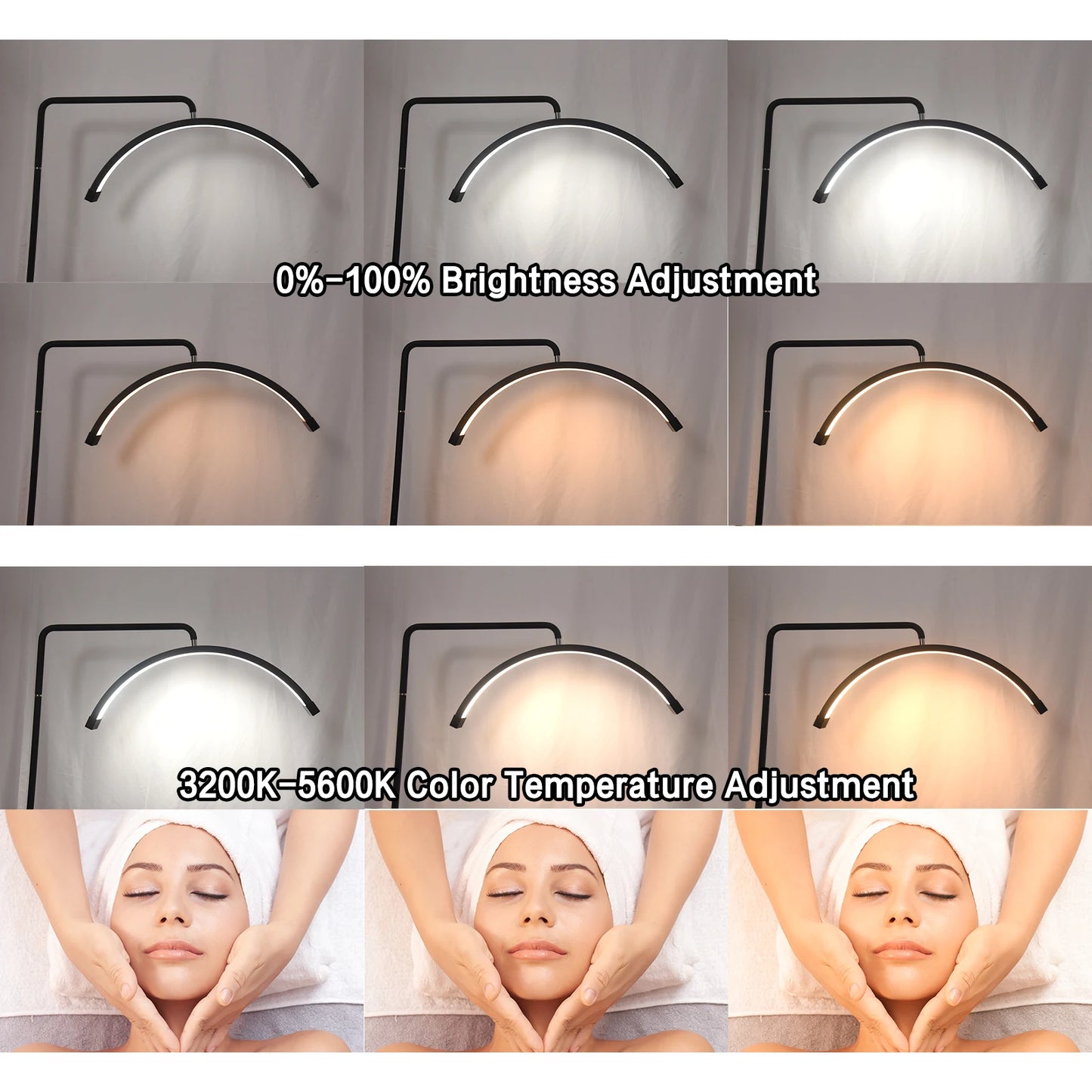 Fosoto Half-moon LED Video Light for Beauty Salon Tattoo Eyelash Work