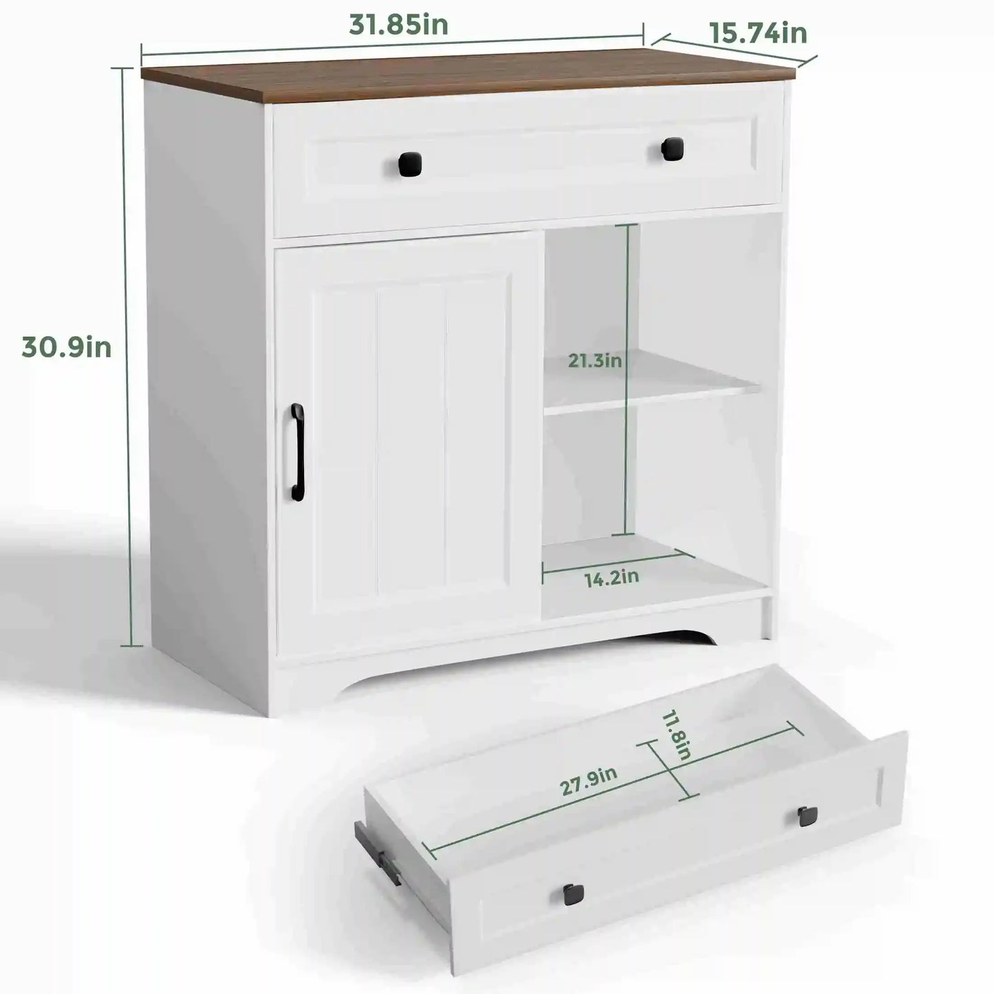 Sideboard Storage Cabinet with Drawer and Sliding Door for Kitchen