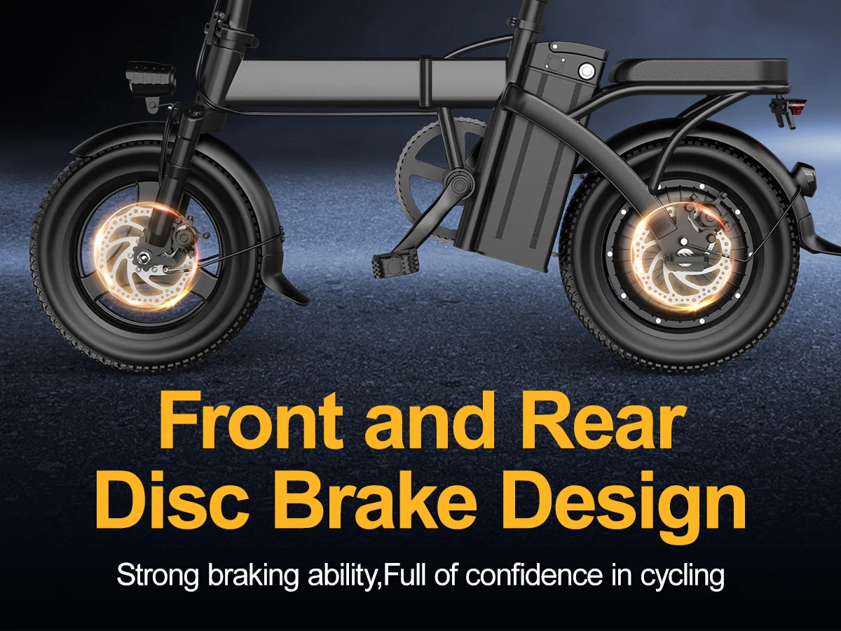 Ljustra Electric Bicycle 20MPH Folding Bike Adults 30 Mile Range