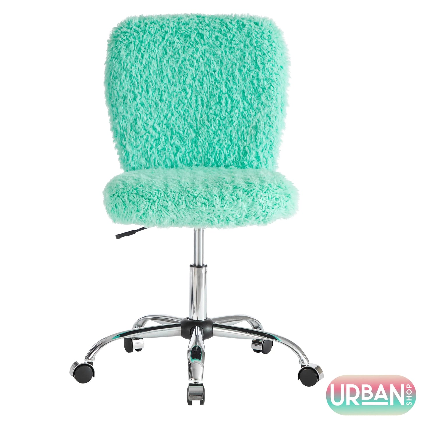 Ljustra Faux Fur Armless Swivel Task Office Chair for Home Office