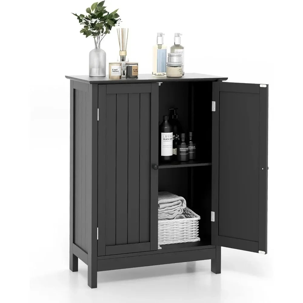 Ljustra Bathroom Storage Cabinet Freestanding Organizer with Doors Adjustable Shelf