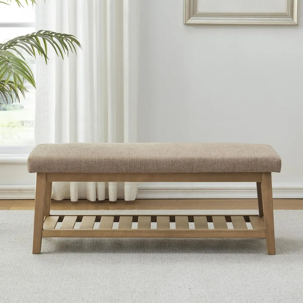 Ljustra Entryway Shoe Bench Upholstered Storage Ottoman Modern Design