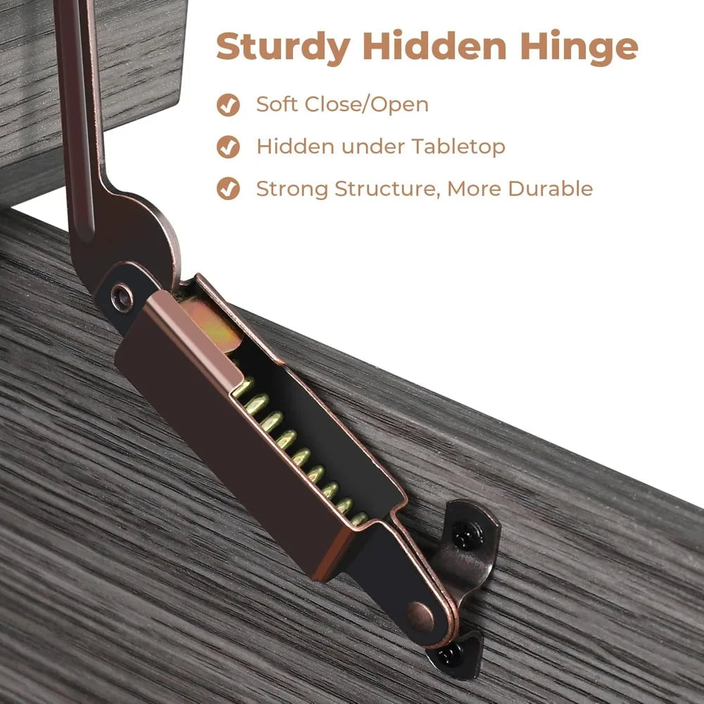 Rustic Farmhouse Coffee Table with Storage Lift Top for Living Room