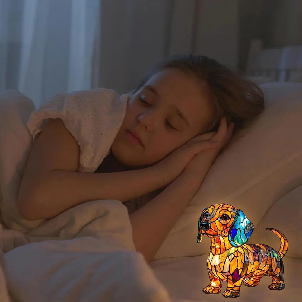 Resin Dog Series Night Light Cute Pet Dog Themed LED Table Lamp