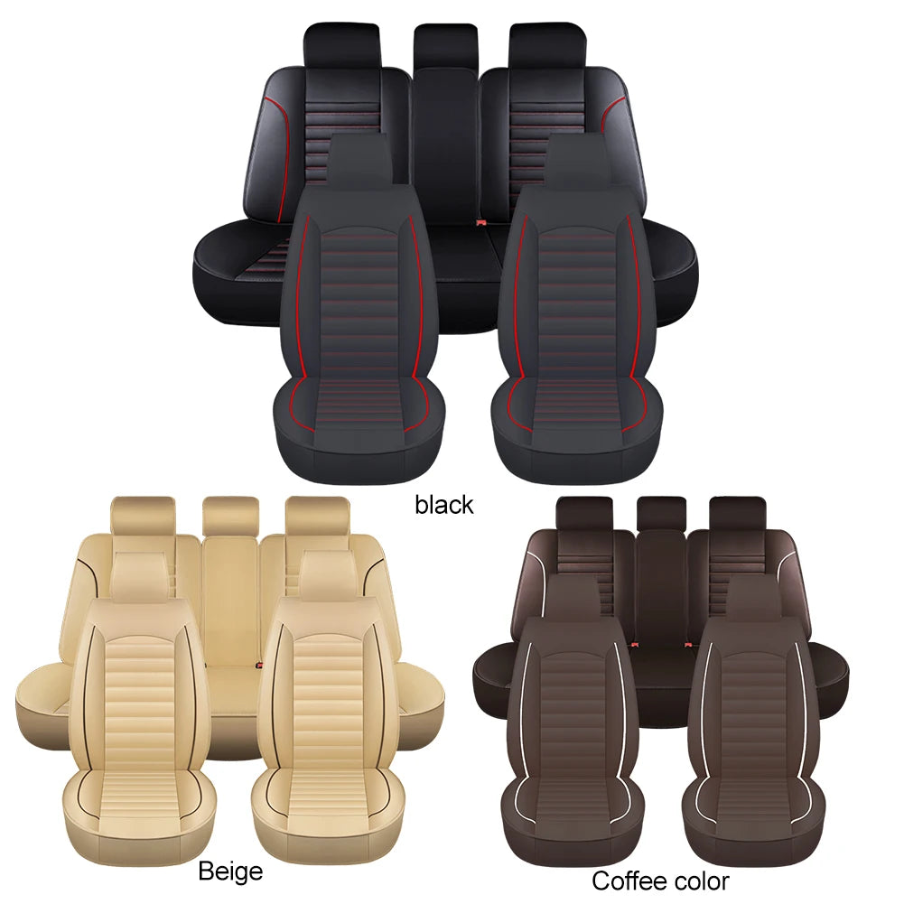 Full Set Universal Car Seat Covers Soft Breathable Leather Protector