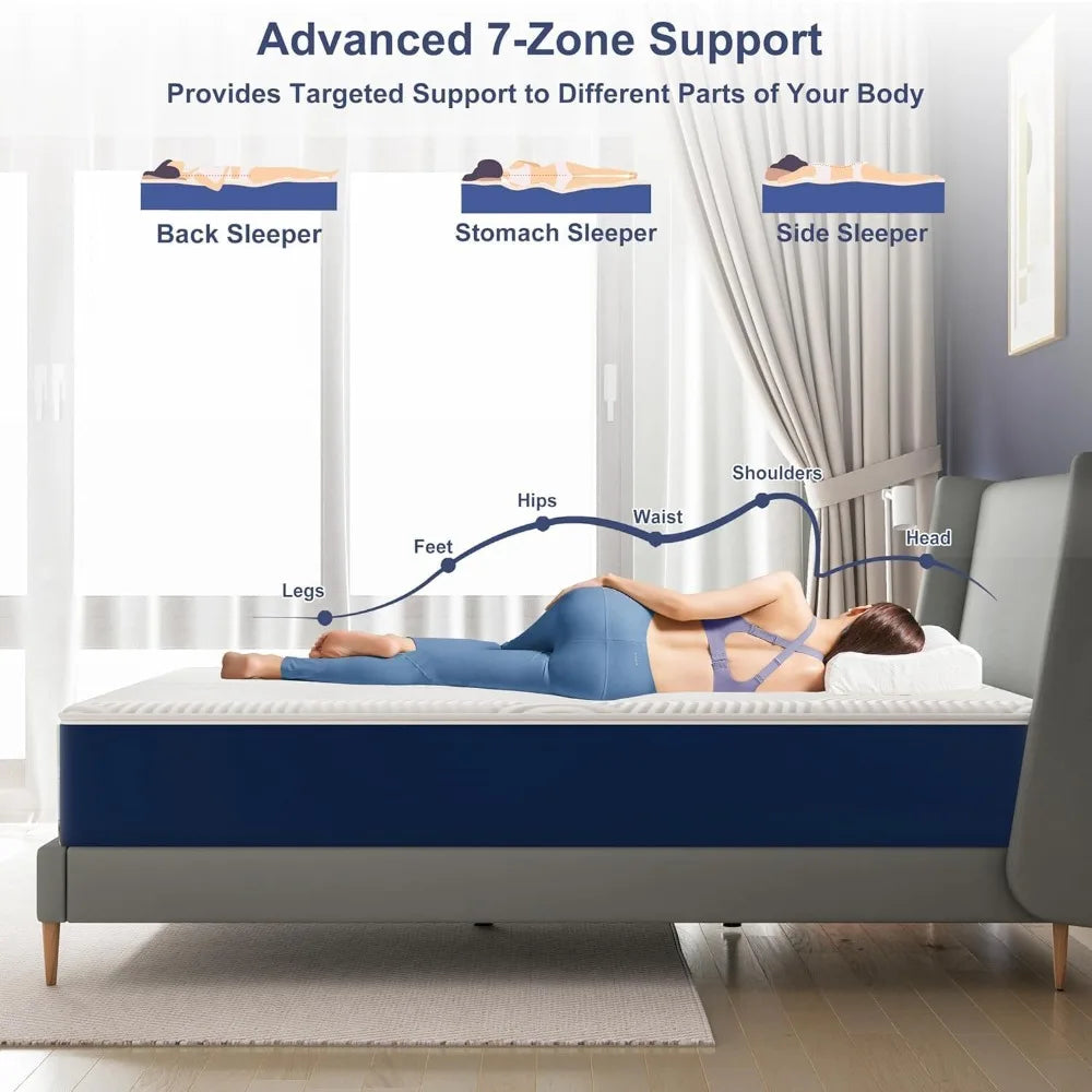 Ljustra 10 Inch Firm Queen Mattress Cooling Memory Foam Pressure Relief