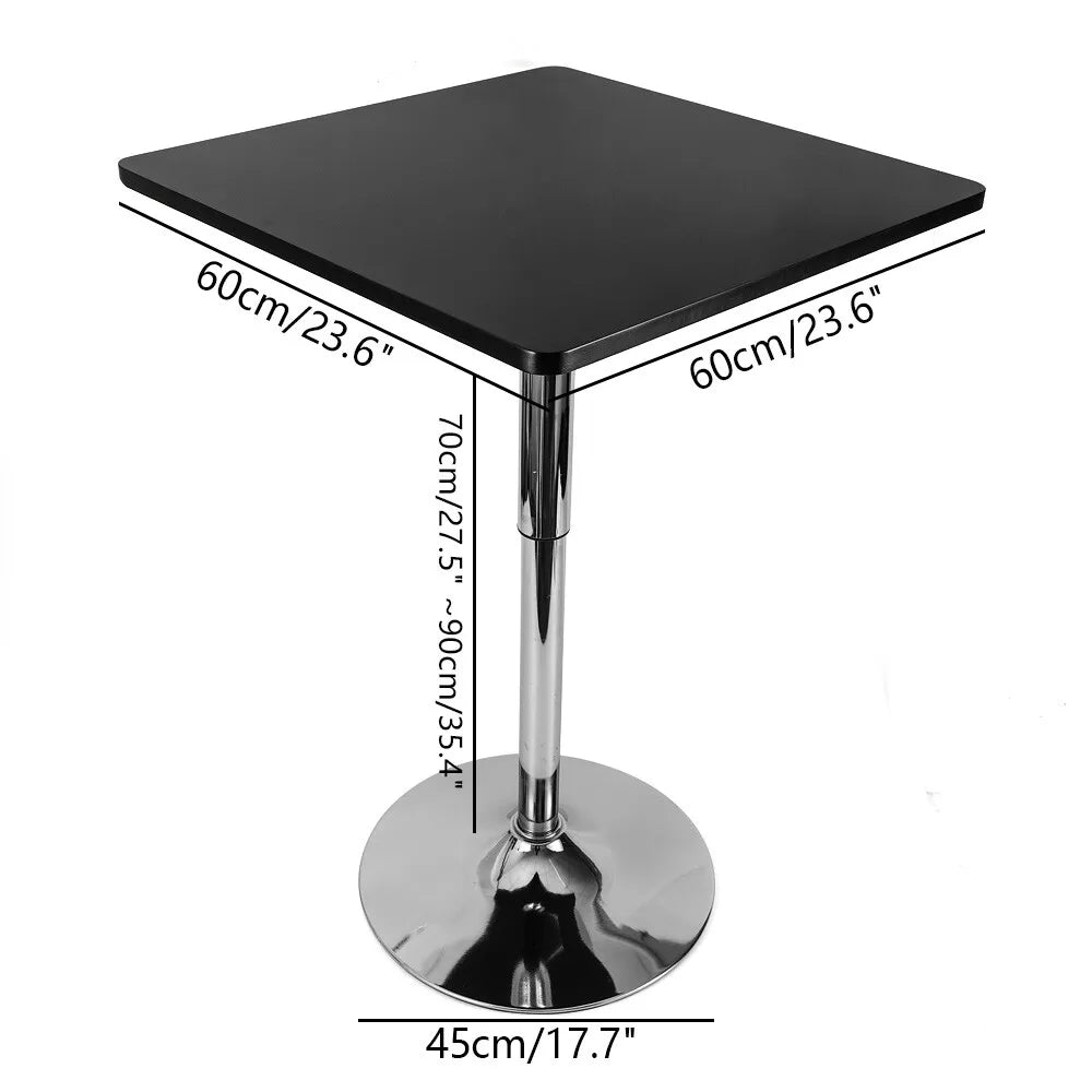 Height Adjustable 360 Degree Swivel Bar Dining Table Square Pub Table
