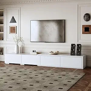 Ljustra 86.6" Modern TV Stand with 4 Drawers Entertainment Center Storage