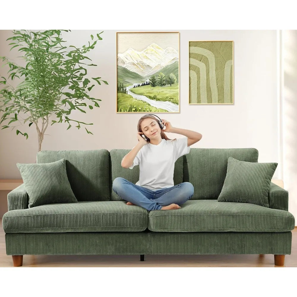 Ljustra 87in Comfy Sofa Extra Deep Seats No Tool Assembly Living Room