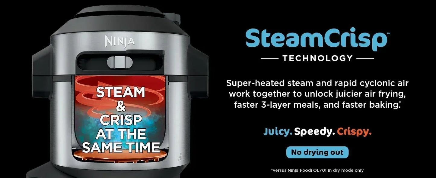 Ninja Foodi 14-in-1 XL 8 Quart Pressure Cooker Steam Fryer SmartLid Thermometer