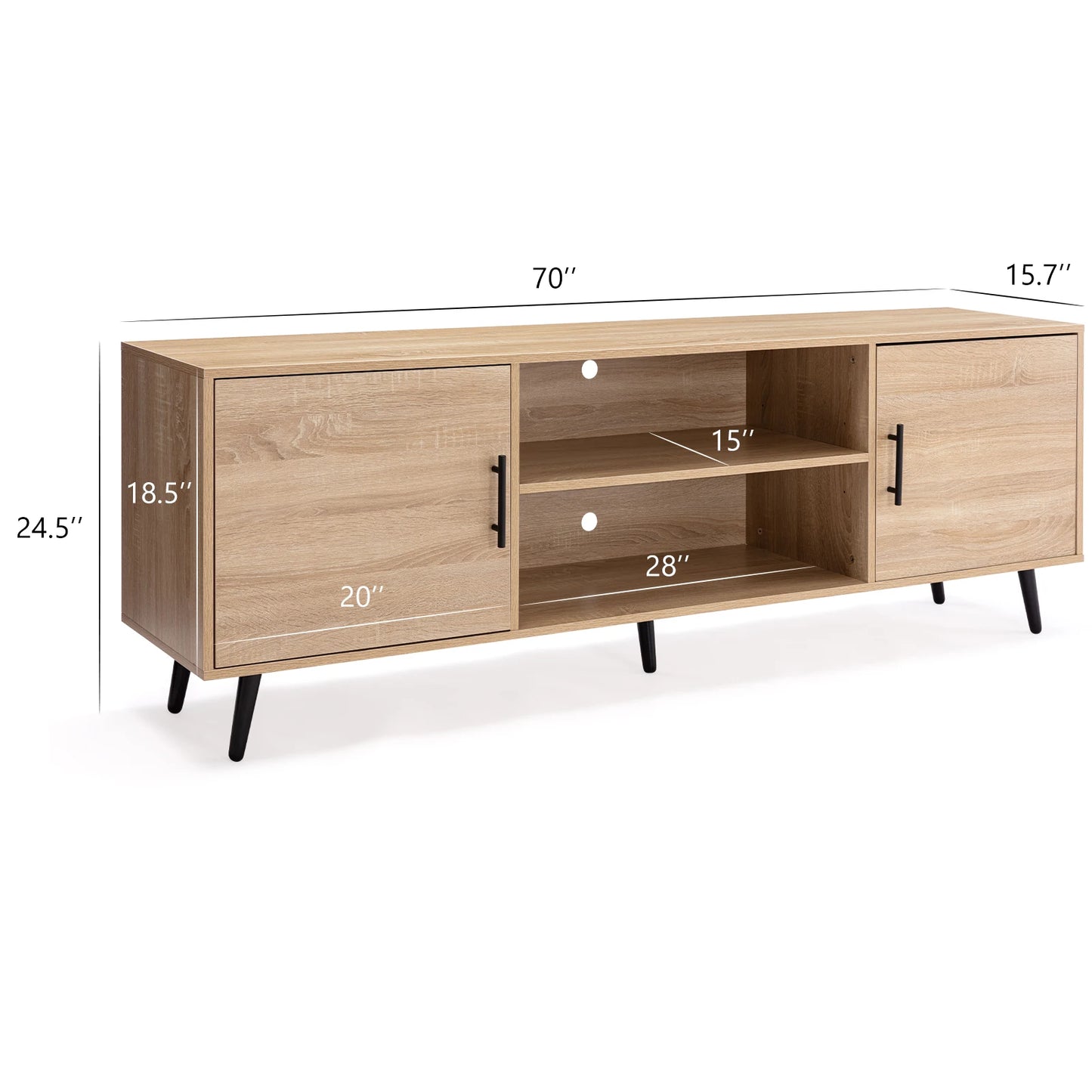 Modern TV Stand Wood Cabinet Entertainment Center Living Room Storage