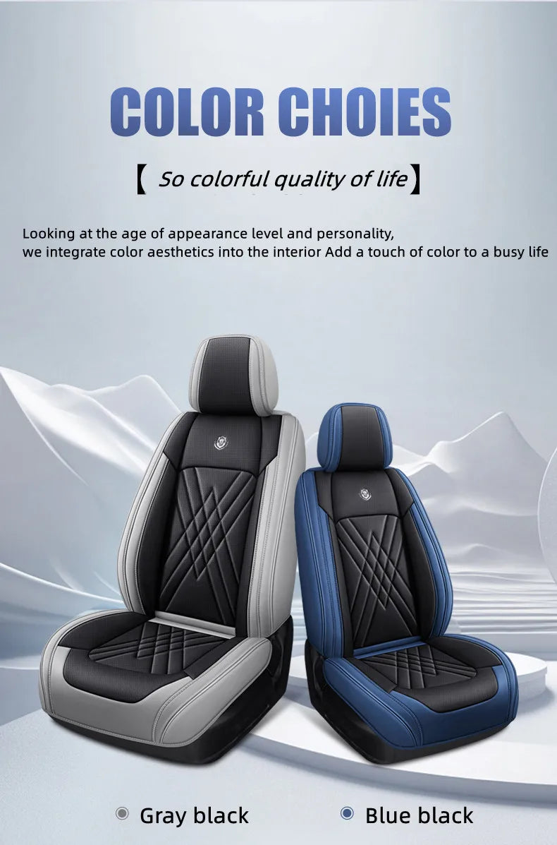 5-Seats Car Seat Cover Full Set Universal PU Leather Waterproof Protectors