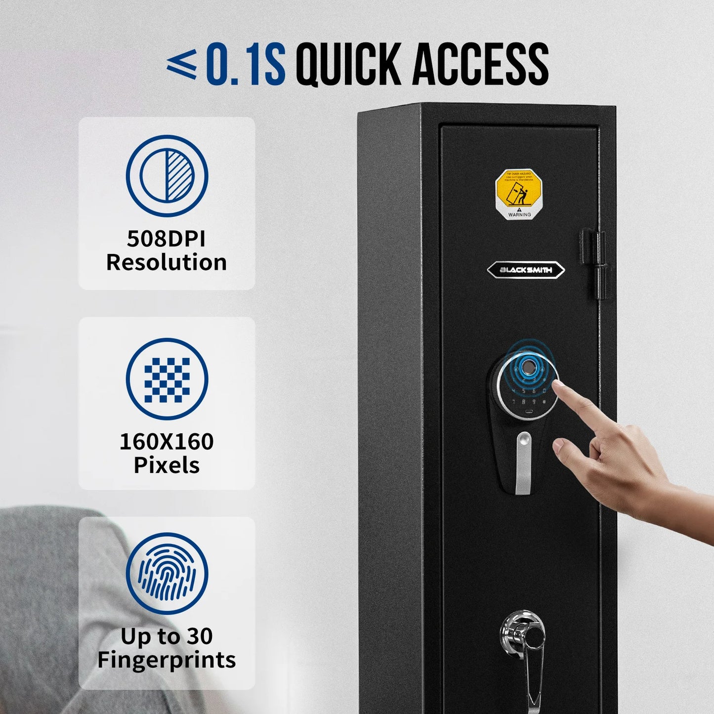 Biometric Fingerprint Gun Safe for 3 Rifles and Shotguns Cabinet