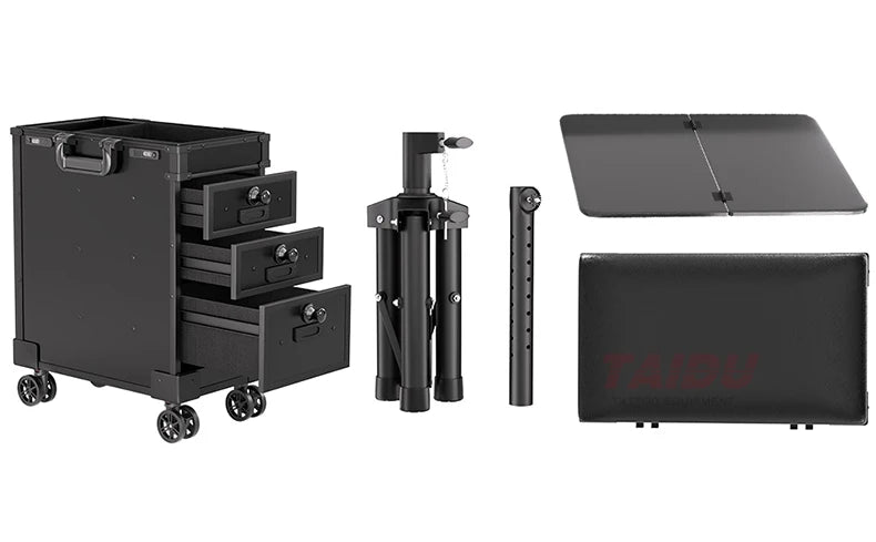 Ljustra Tattoo Suitcase With Three Drawers Large Storage Traveling Case