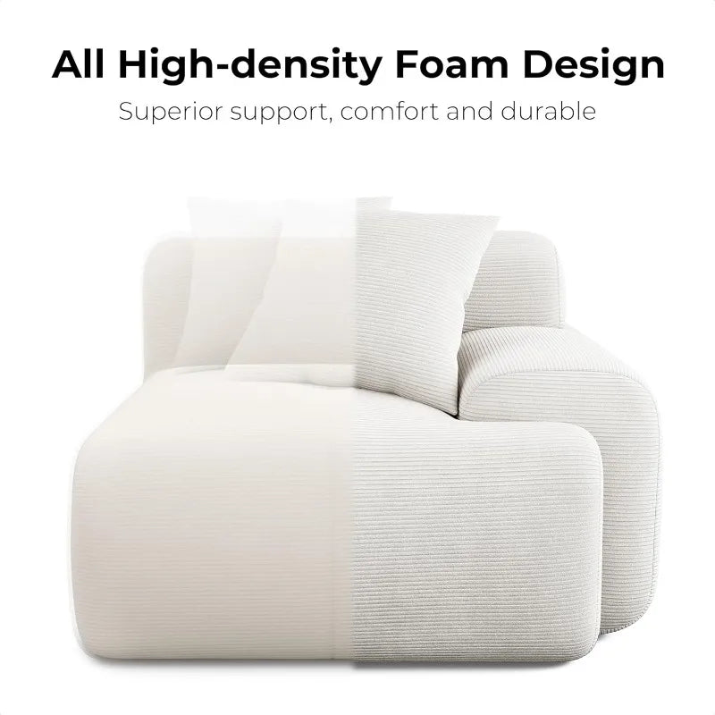 Ljustra Modern L-Shaped Modular Sectional Sofa 118" Beige Oversized Couch