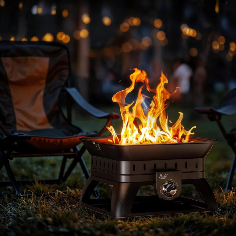 50000 BTU Propane Fire Pit Square Portable Outdoor Smokeless Camping